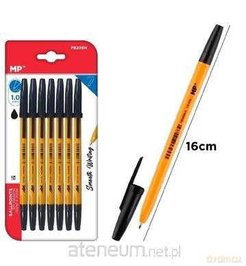 Długopis 1mm czarny 7szt