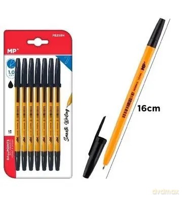 Długopis 1mm czarny 7szt