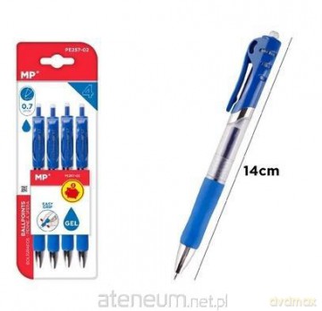 Długopis żelowy 0,7mm niebieski 4szt