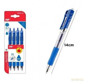 Długopis żelowy 0,7mm niebieski 4szt