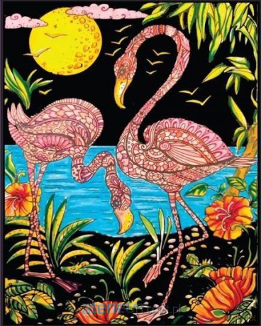 Kolorowanka welwetowa Flamingi 47x35cm