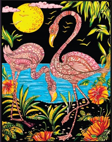 Kolorowanka welwetowa Flamingi 47x35cm