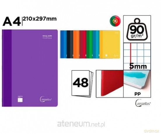 Zeszyt A4/48K kratka MIX (8 szt)
