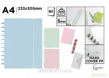 Zeszyt na spirali A4/80K kratka pastel MIX