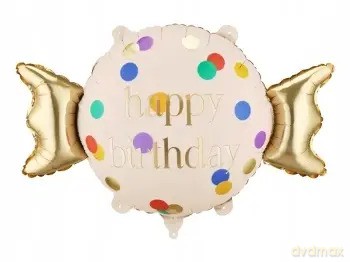 Balon foliowy Cukierek Happy B-day 61x37 mix 77737