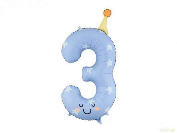 Balon foliowy Cyfra 3 86cm nieb.FB411T-3 36313