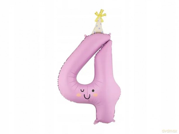 Balon foliowy Cyfra 4 86cm lawend.FB411T-4 36306