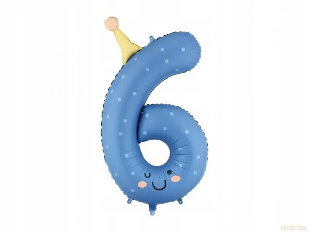 Balon foliowy Cyfra 6 86cm nieb.FB411T-6 36344