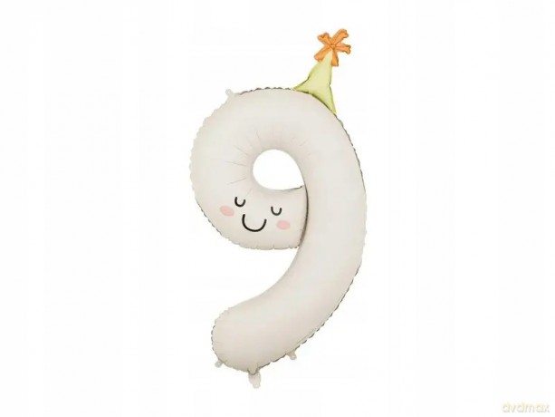 Balon foliowy Cyfra 9 86cm krem.FB411T-9 48101