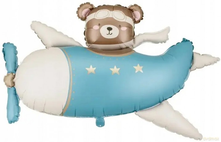 Balon foliowy Miś w Samolocie 94x61 j.nieb.75016