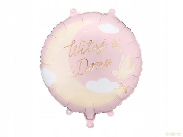 Balon foliowy pastyl.Witaj w Domu 35x35 j.róż 27497
