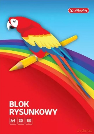 Blok rysunkowy biały A4, 20 arkuszy