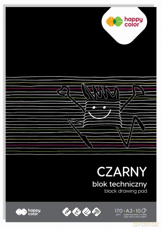 Blok techniczny czarny A3 170g Happy Color