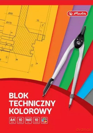 Blok techniczny kolorowy A4 10 kartek