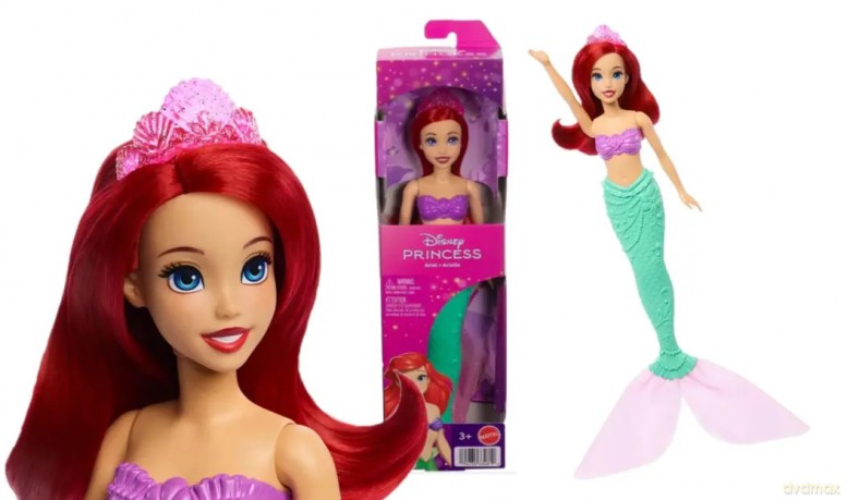 Disney Princess Ariel Syrenka z Różową PŁetwą Jhl55 Wb6