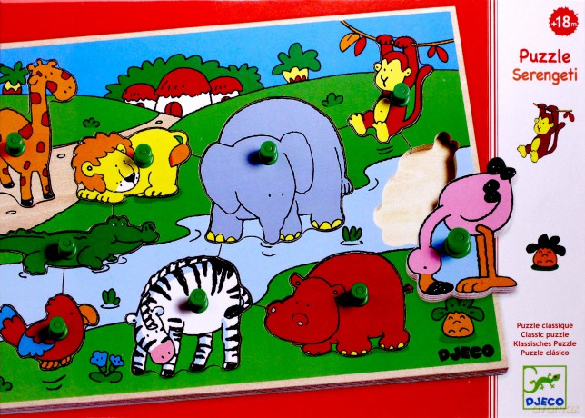 Drewniane puzzle - Zwierzęta w dżungli