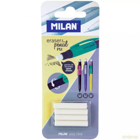 Gumka do mazania Milan biały 4 szt.