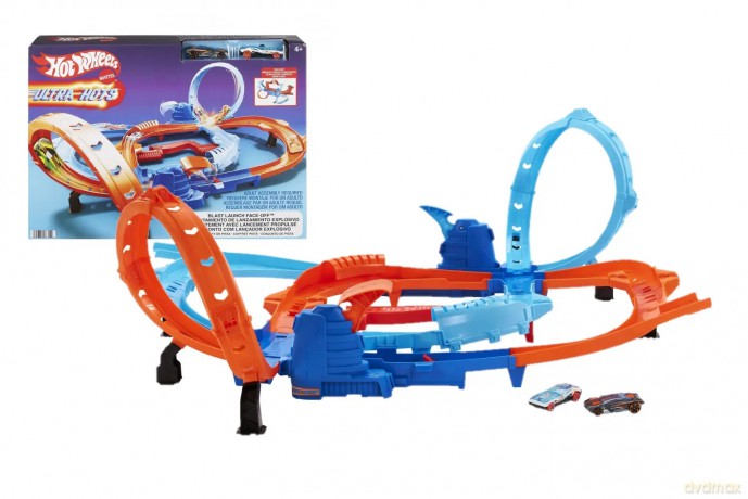 Hot Wheels Ultra Hots Pojedynek z Turboprzyspieszeniem Tor WyŚcigowy Zabawka Zestaw I 2 Samochody W Skali 1 64 Hxr71 P2