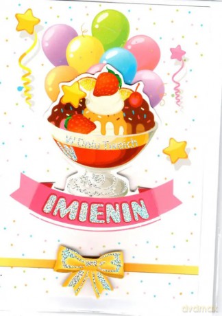 Karnet imieninowy B6, deser lodowy