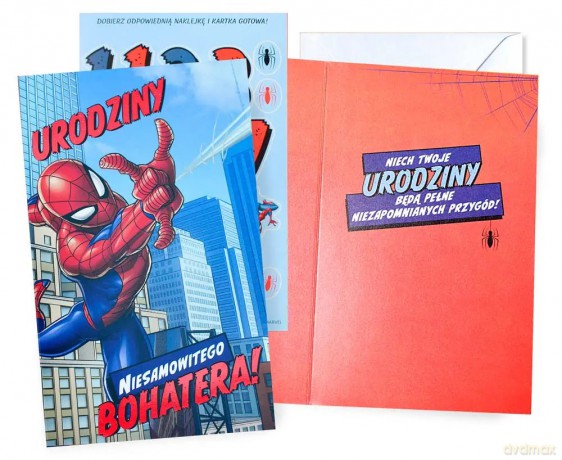 Karnet urodzinowy Spider-Man, wymienne cyferki