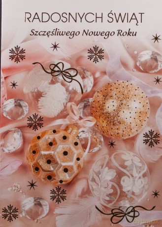Kartka świąteczna koperta w komplecie, zawiera treść 12 x 16,5 cm