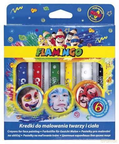 Kredki Wykręcane Do Malowania Twarzy I Ciała 6 kolorów Flamingo