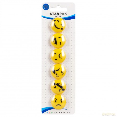Magnes 30mm Emoticon3 Mix 6szt Starpak 576505
