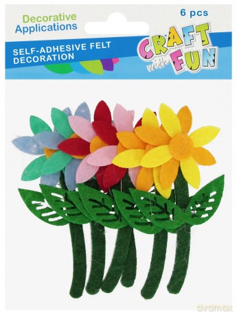 Naklejki Filcowe Kwiaty 6szt. Craft with Fun 579898