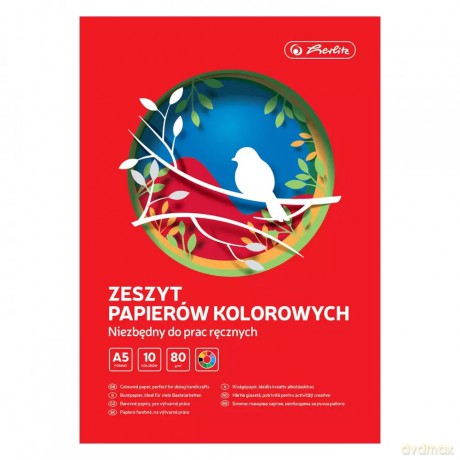 Papier kolorowy A5, 10 kartek