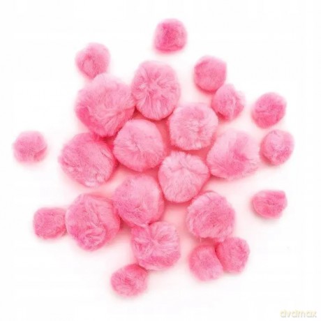 POMPON DEKORACYJNE KULECZKI dp KSPO-020 RóżOWE 24szt