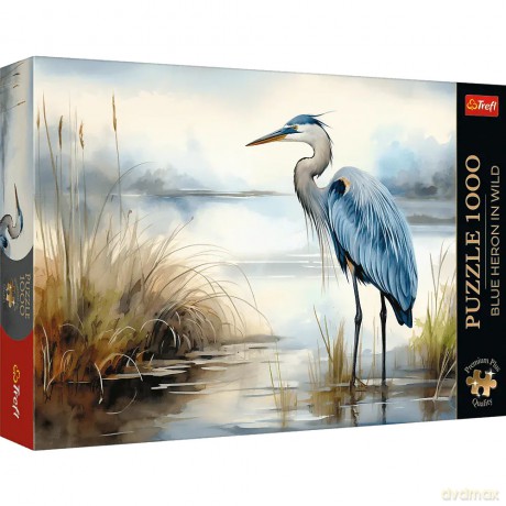 Puzzle 1000 elementów. Premium Plus Quality. Błękitna czapla na wolności [PUZZLE]