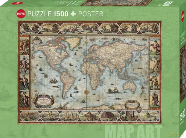 Puzzle 1500 elementów. Świat + plakat [PUZZLE]