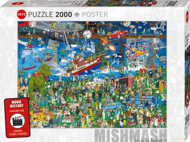 Puzzle 2000 elementów. Historia filmu. Alex Beneete + plakat [PUZZLE]