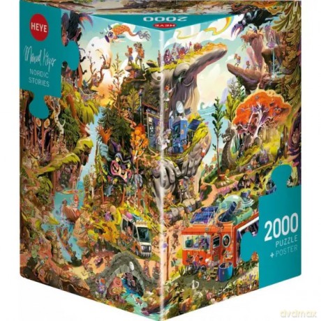 Puzzle 2000 elementów. Norweskie legendy + plakat [PUZZLE]