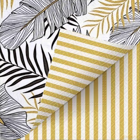 Serwetki dwustronne Exotic Leaves Stripe (20 sztuk)