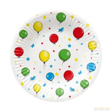 Talerzyki papierowe Balony, 23 cm (8 sztuk)