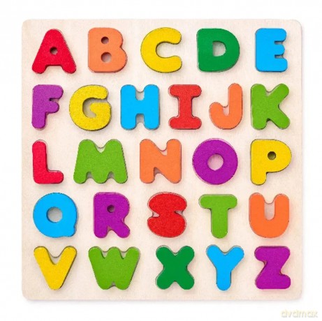 WOODYLAND Puzzle ABC litery na planszy 90634 06345