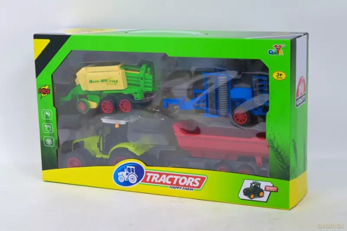 Zestaw farma traktor + 3 maszyny 00389