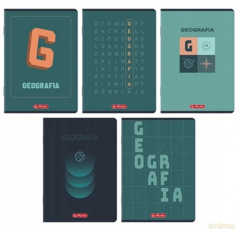 Zeszyt Herliz A5/60k kratka - Geografia, 1 szt (mix wzorów)