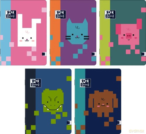 Zeszyt Oxford Zoo Blocks A4/32 kartek Kratka