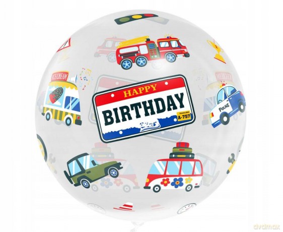 Balon Aqua kryształowy, Happy Birthday pojazdy