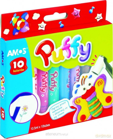 Farby do tkanin Puffy 10 kolorów blister