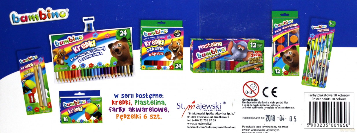 Bambino Farby plakatowe 10 kolorów 20ml