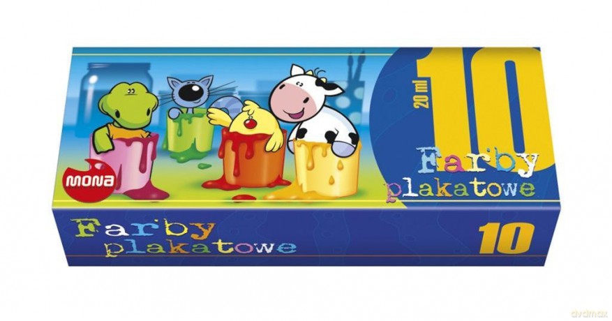 Farby plakatowe 10 kolorów 20ml eko