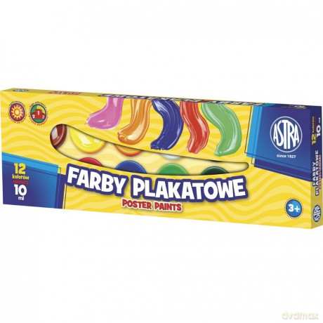 Farby plakatowe 12 kolorów 10ml