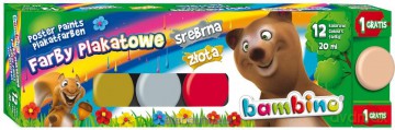 Farby plakatowe 12 kolorów 20ml