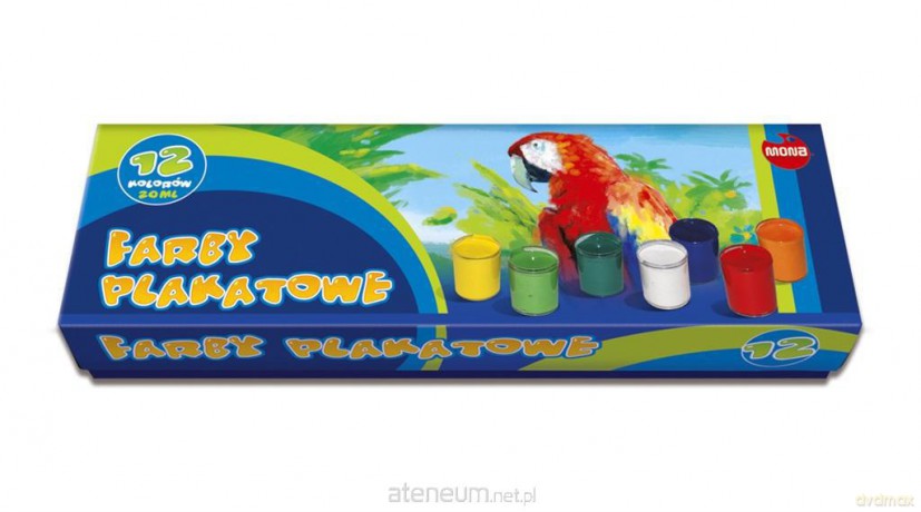 Farby plakatowe 12 kolorów 20ml