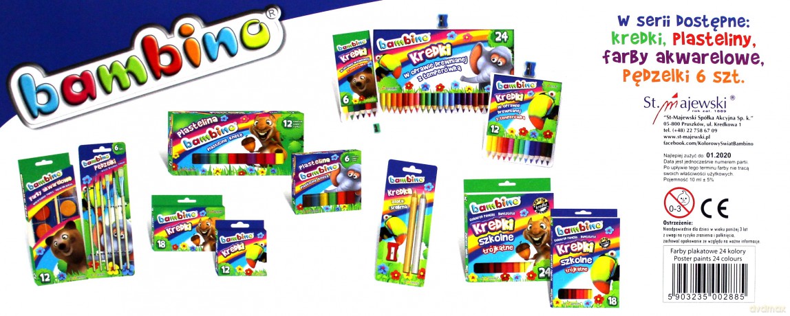 Farby plakatowe 24 kolory 10ml