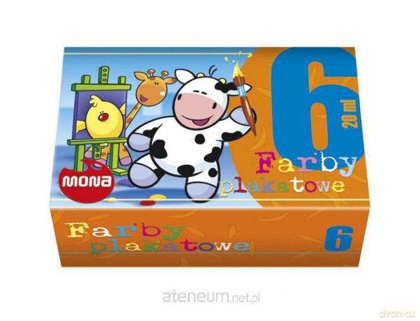 Farby plakatowe 6 kolorów 20ml eko