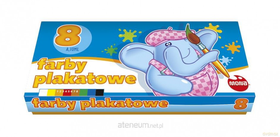 Farby plakatowe 8 kolorów 10ml